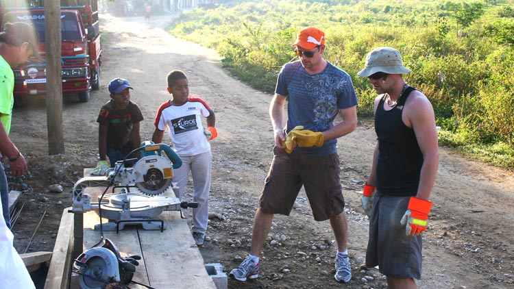 Build group on site with local kids